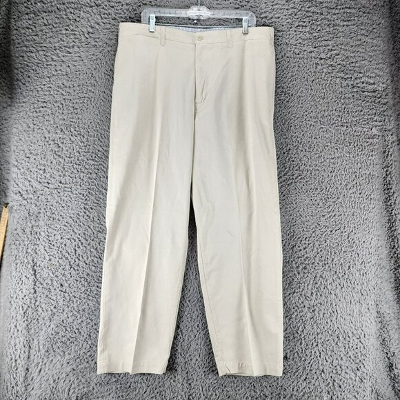 Tommy Hilfiger Pants Mens 38x30 Tan Cotton High Rise Khaki *Read* - Picture 1 of 13